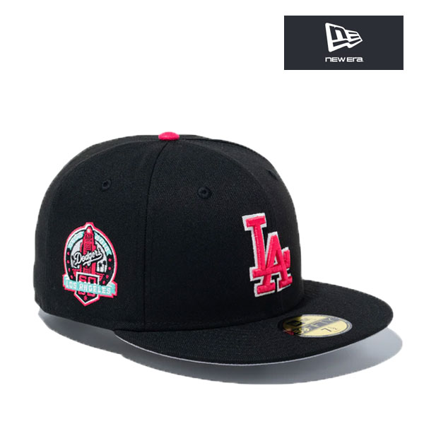 ニューエラ キャップ 59FIFTY Miami Beach ロサンゼルス・ドジャース ブラック 黒 ピンク la マイアミビーチ