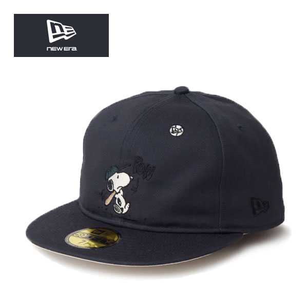 ニューエラ コラボ キャップ スヌーピー 59FIFTY ソフトバックラム ビンテージ ピーナッツ フェイデッドブラック 黒 PEANUTS
