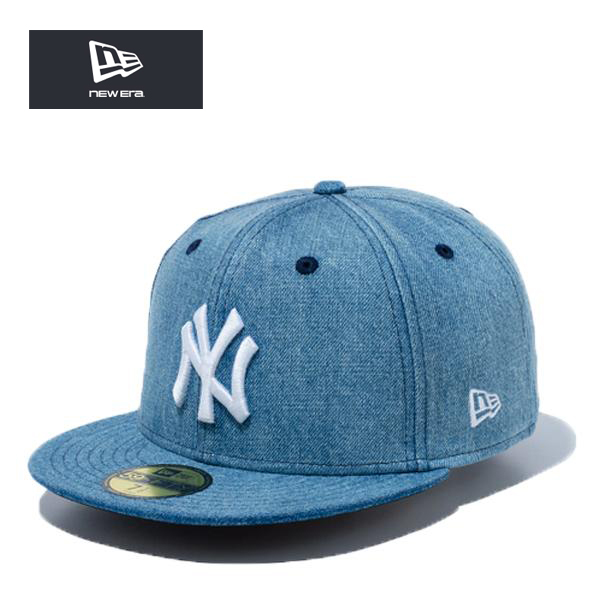 ニューエラ デニム キャップ 59FIFTY ウォッシュドデニム ブルー ニューヨーク ヤンキース new era
