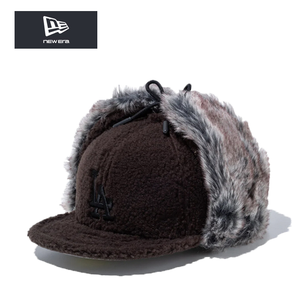 ニューエラ キャップ 59FIFTY Dog Ear ドッグイヤー ボア ロサンゼルス・ドジャース ブラウン 茶 LA NEW ERA